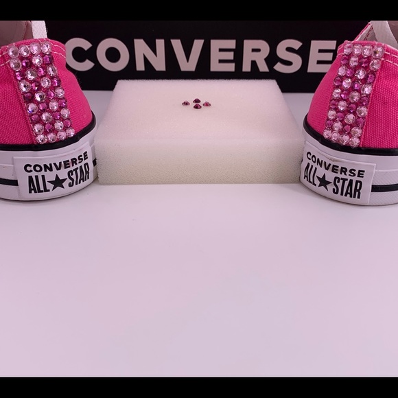 CONVERSE PINK EMBELLISHED CONVERSE T-SHOES SIZE 7 - Picture 16 of 16